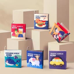 image-Sound Paper Baby Cloth Book Cute PET Traffic Infant Quiet Book Learning Cognition Toy Fruit Baby