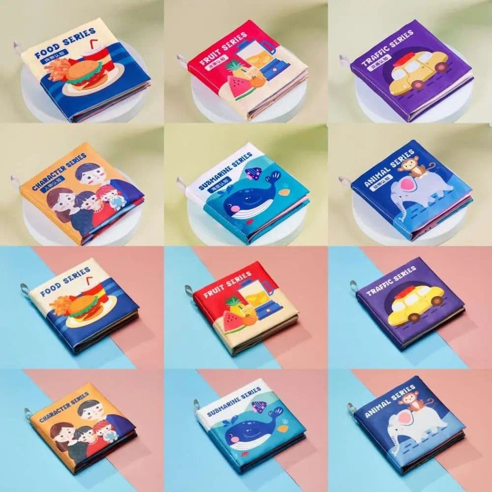 image-Sound Paper Baby Cloth Book Cute PET Traffic Infant Quiet Book Learning Cognition Toy Fruit Baby