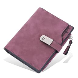 image-New Women Short Wallets Magnetic Buckle Free Name Engraving Top Quality Card Holder Female Purse Zipper Wallet For Girl