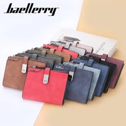 image-New Women Short Wallets Magnetic Buckle Free Name Engraving Top Quality Card Holder Female Purse Zipper Wallet For Girl