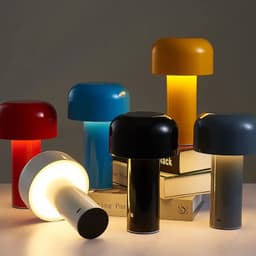 image-Italian Designer Mushroom Table Lamp Night Light Portable Cordless Touch Rechargeable Decor Lamp USB Bedside Lamp Desktop Lamp