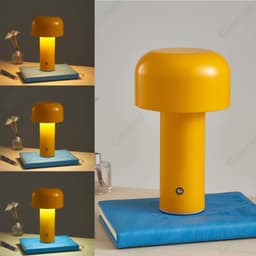 image-Italian Designer Mushroom Table Lamp Night Light Portable Cordless Touch Rechargeable Decor Lamp USB Bedside Lamp Desktop Lamp