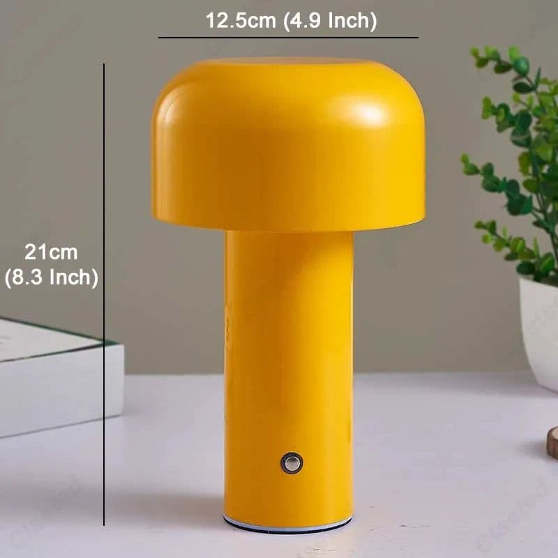 image-Italian Designer Mushroom Table Lamp Night Light Portable Cordless Touch Rechargeable Decor Lamp USB Bedside Lamp Desktop Lamp