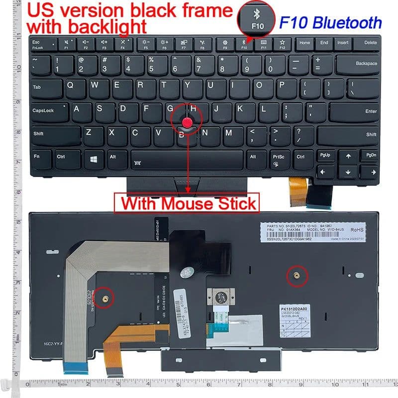 image-English Backlit keyboard for Lenovo Thinkpad T470 T480 A475 A485 01AX569 01AX487 01AX528 01HX419 US