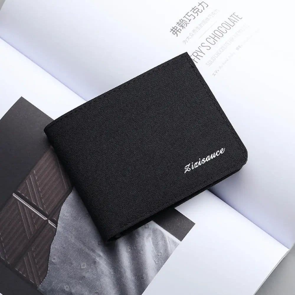 image-New Style Mini Thin Men Wallet Card Holder Men'S Purse Coin Pouch Id Card Holder Short Canvas Card Holder Wallet