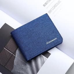 image-New Style Mini Thin Men Wallet Card Holder Men'S Purse Coin Pouch Id Card Holder Short Canvas Card Holder Wallet