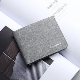 image-New Style Mini Thin Men Wallet Card Holder Men'S Purse Coin Pouch Id Card Holder Short Canvas Card Holder Wallet
