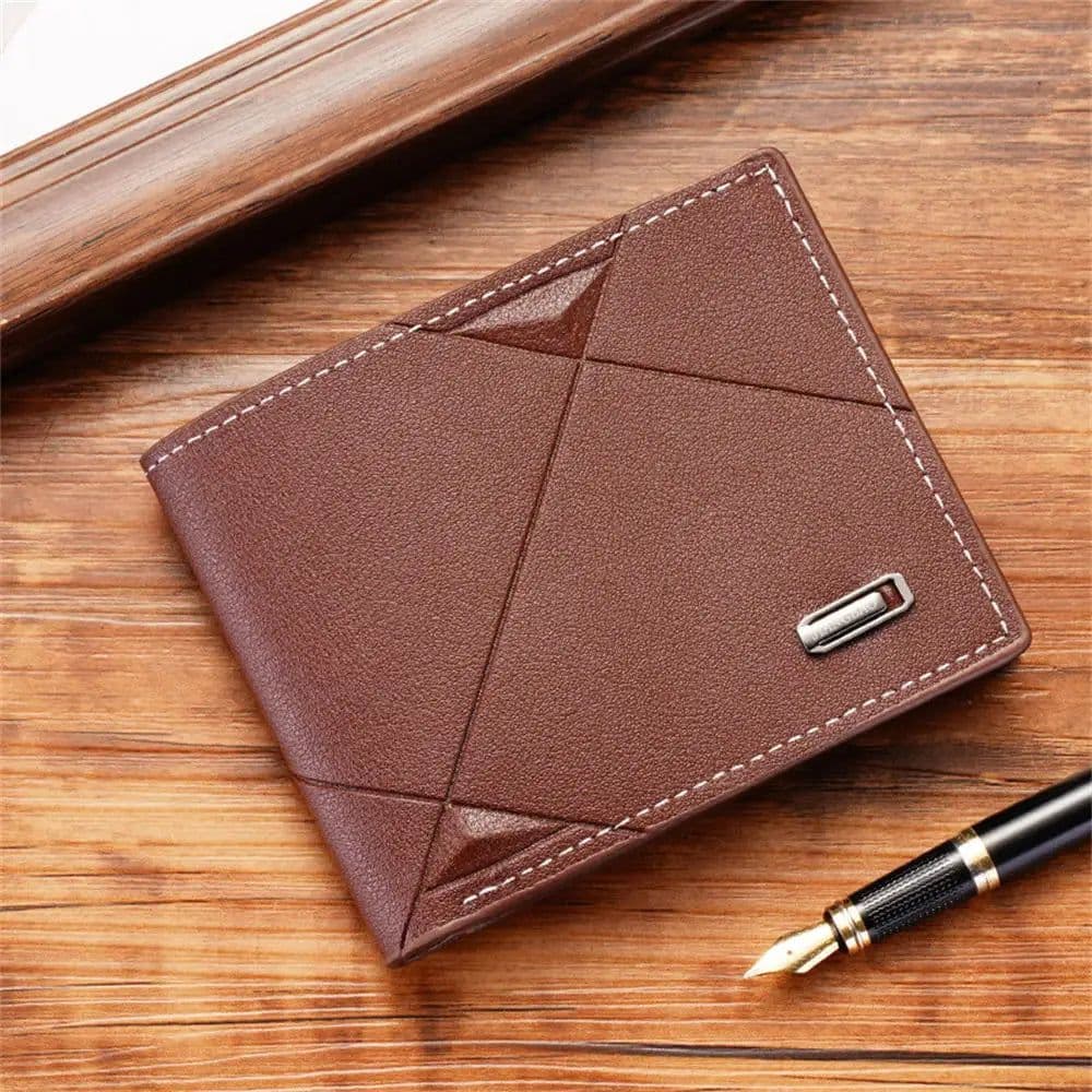 image-New Style Mini Thin Men Wallet Card Holder Men'S Purse Coin Pouch Id Card Holder Short Canvas Card Holder Wallet