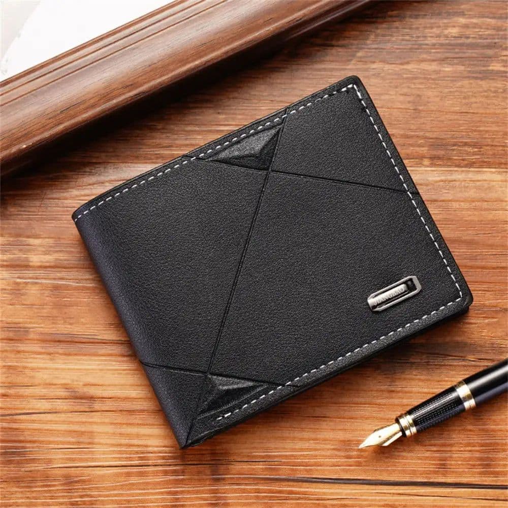 image-New Style Mini Thin Men Wallet Card Holder Men'S Purse Coin Pouch Id Card Holder Short Canvas Card Holder Wallet