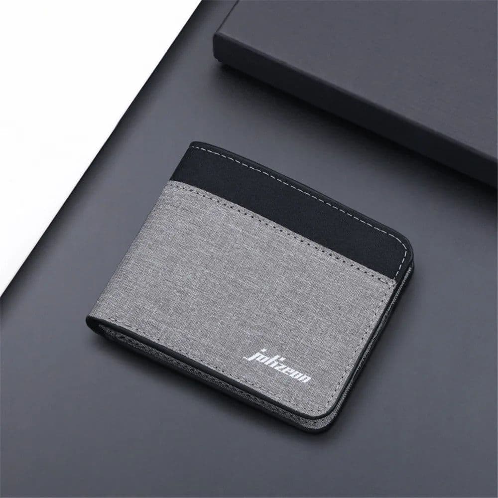 image-New Style Mini Thin Men Wallet Card Holder Men'S Purse Coin Pouch Id Card Holder Short Canvas Card Holder Wallet