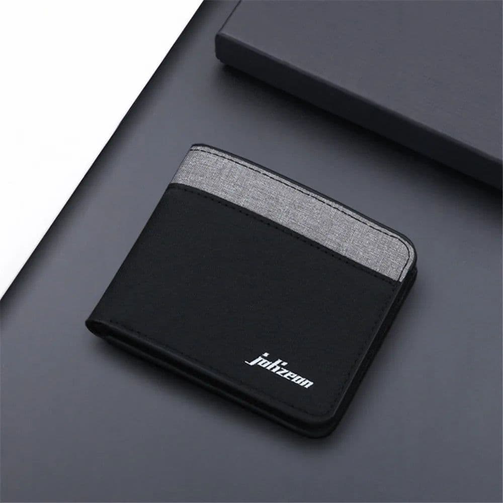 image-New Style Mini Thin Men Wallet Card Holder Men'S Purse Coin Pouch Id Card Holder Short Canvas Card Holder Wallet