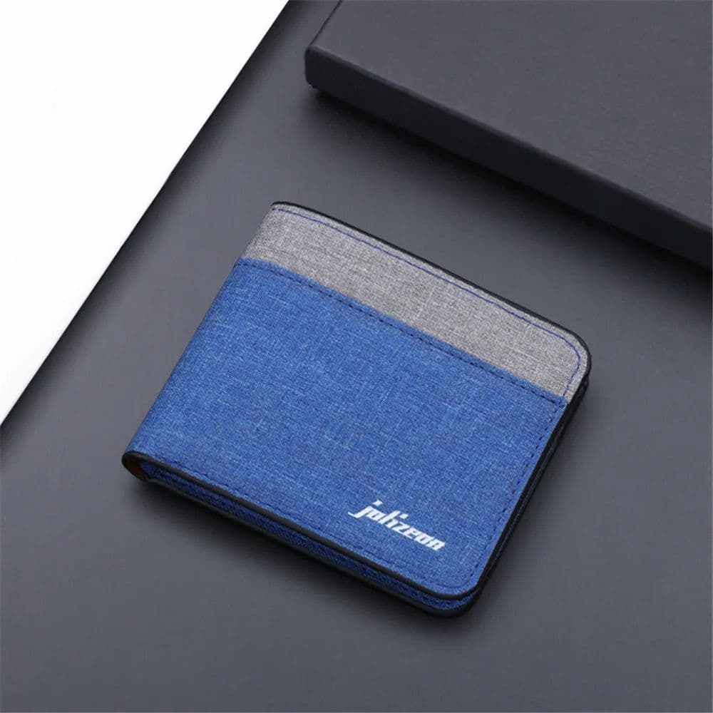 image-New Style Mini Thin Men Wallet Card Holder Men'S Purse Coin Pouch Id Card Holder Short Canvas Card Holder Wallet