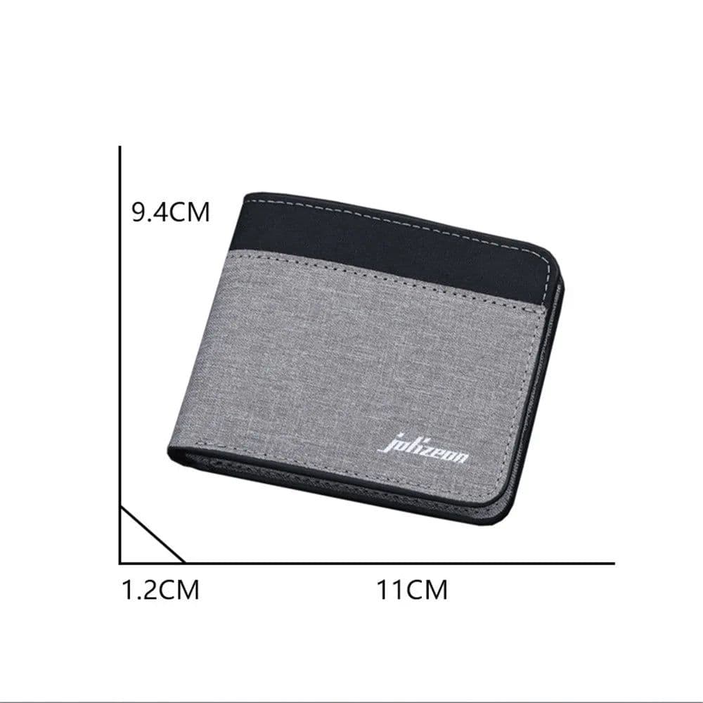 image-New Style Mini Thin Men Wallet Card Holder Men'S Purse Coin Pouch Id Card Holder Short Canvas Card Holder Wallet