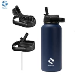 image-FEIJIAN Thermos Bottle with Straw Sport Stainless Steel Vacuum Flask Insulated Water Bottle with Handle Lid 950/1200ml