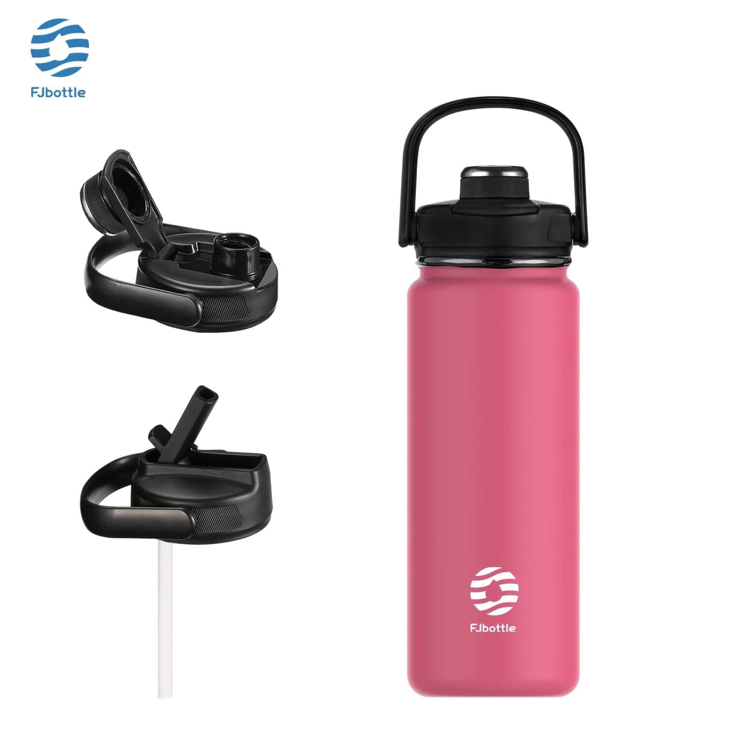 image-FEIJIAN Thermos Bottle with Straw Sport Stainless Steel Vacuum Flask Insulated Water Bottle with Handle Lid 950/1200ml