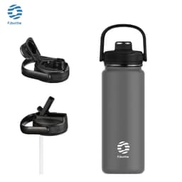 image-FEIJIAN Thermos Bottle with Straw Sport Stainless Steel Vacuum Flask Insulated Water Bottle with Handle Lid 950/1200ml