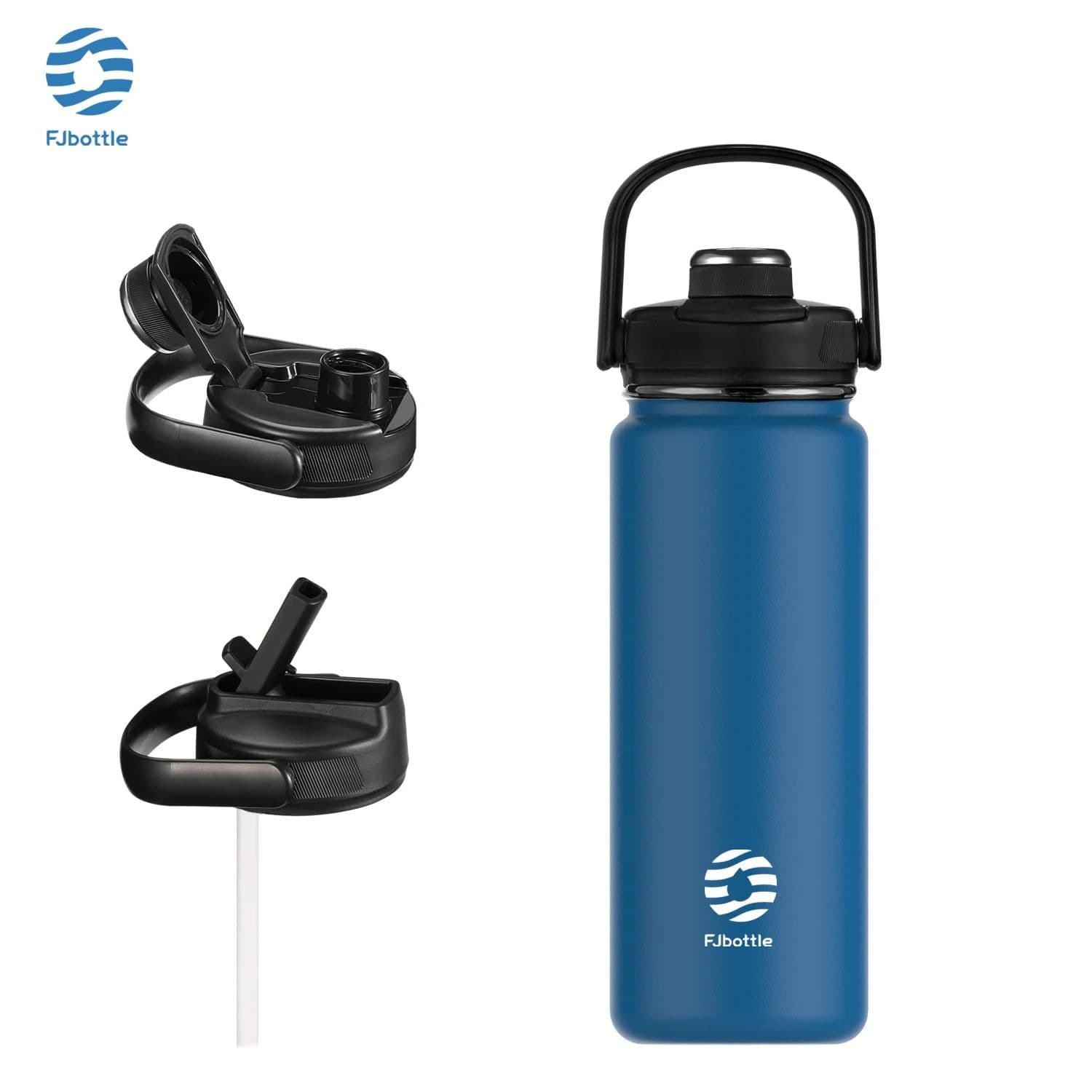 image-FEIJIAN Thermos Bottle with Straw Sport Stainless Steel Vacuum Flask Insulated Water Bottle with Handle Lid 950/1200ml