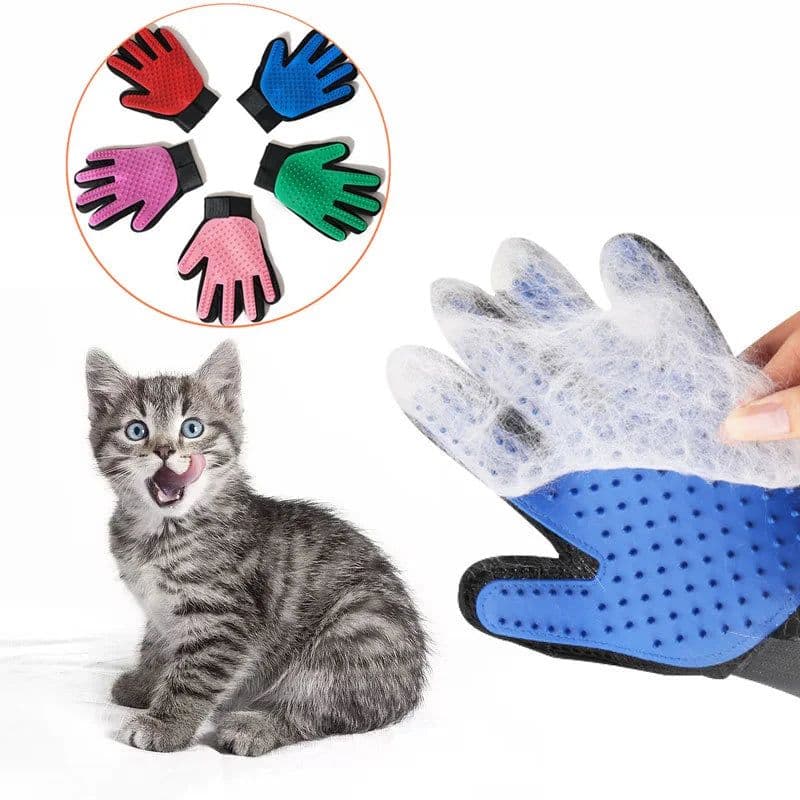image-Pet Glove Cat Grooming Glove Cat Hair Deshedding Brush Gloves Dog Comb for Cats Bath Hair Remover Clean Massage Brush For Animal