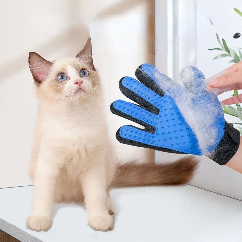 image-Pet Glove Cat Grooming Glove Cat Hair Deshedding Brush Gloves Dog Comb for Cats Bath Hair Remover Clean Massage Brush For Animal