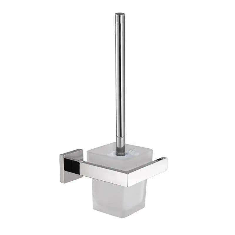 image-Bagnolux Stainless Steel Gray Round With Protective Bucket Toilet Brush WC Durable Type Bathroom Accessories