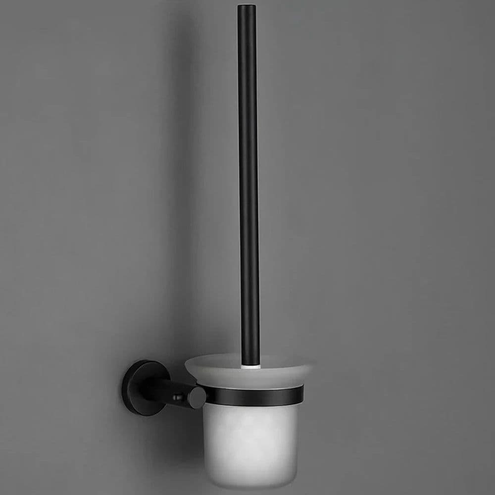 image-Bagnolux Stainless Steel Gray Round With Protective Bucket Toilet Brush WC Durable Type Bathroom Accessories