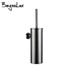 image-Bagnolux Stainless Steel Gray Round With Protective Bucket Toilet Brush WC Durable Type Bathroom Accessories
