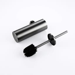 image-Bagnolux Stainless Steel Gray Round With Protective Bucket Toilet Brush WC Durable Type Bathroom Accessories