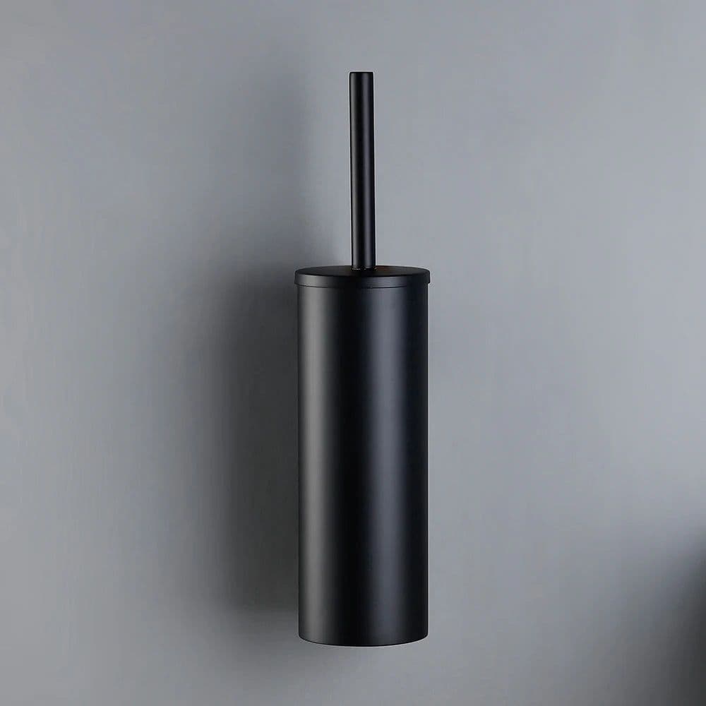 image-Bagnolux Stainless Steel Gray Round With Protective Bucket Toilet Brush WC Durable Type Bathroom Accessories