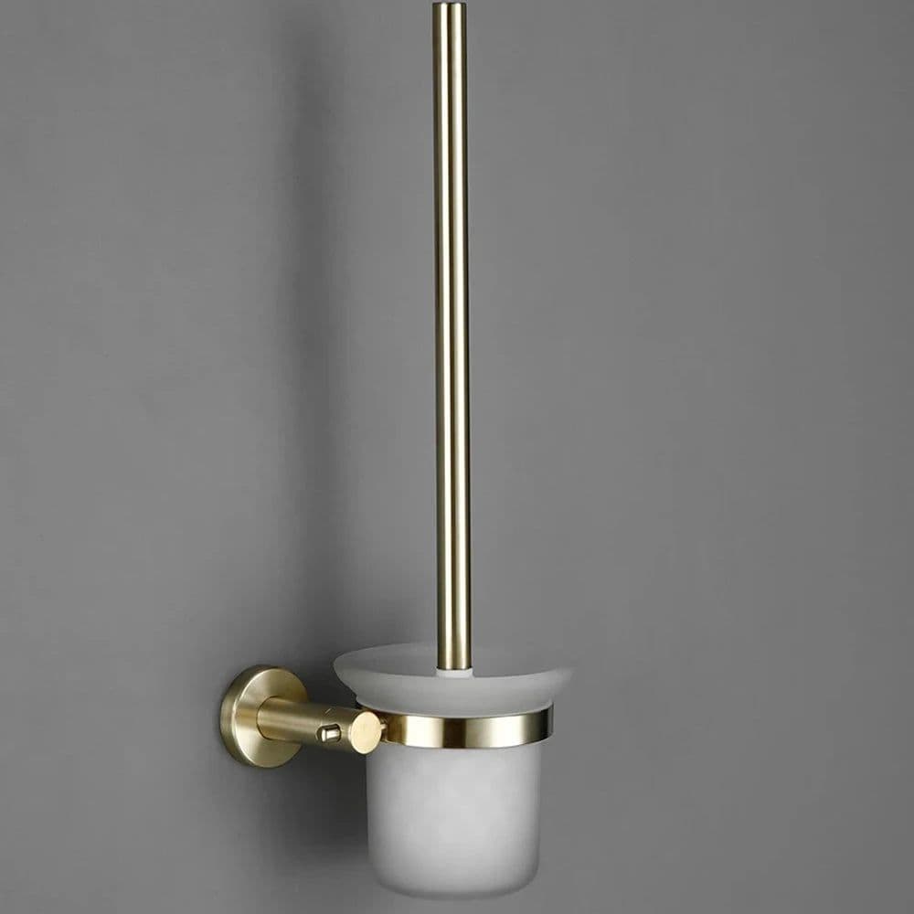 image-Bagnolux Stainless Steel Gray Round With Protective Bucket Toilet Brush WC Durable Type Bathroom Accessories