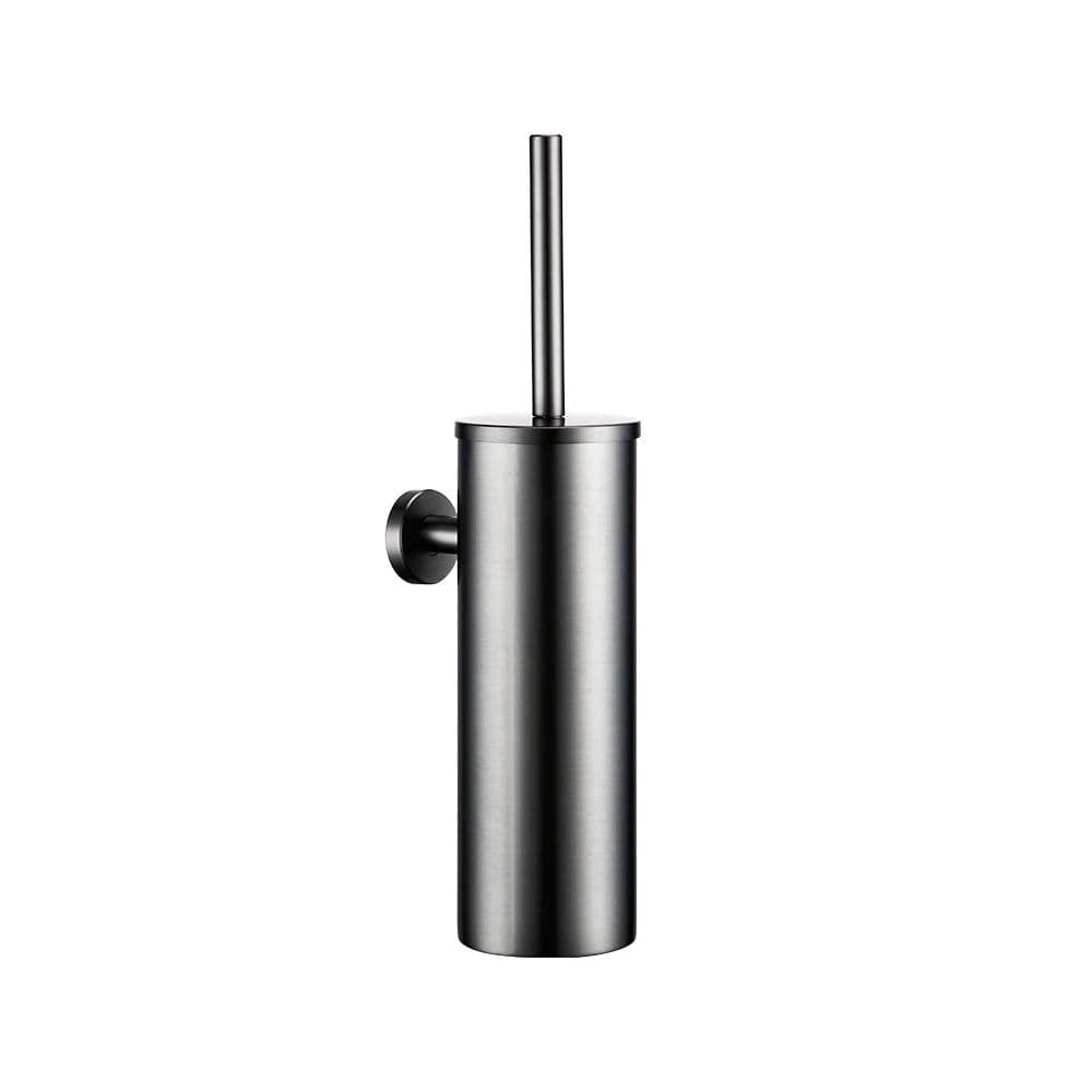 image-Bagnolux Stainless Steel Gray Round With Protective Bucket Toilet Brush WC Durable Type Bathroom Accessories