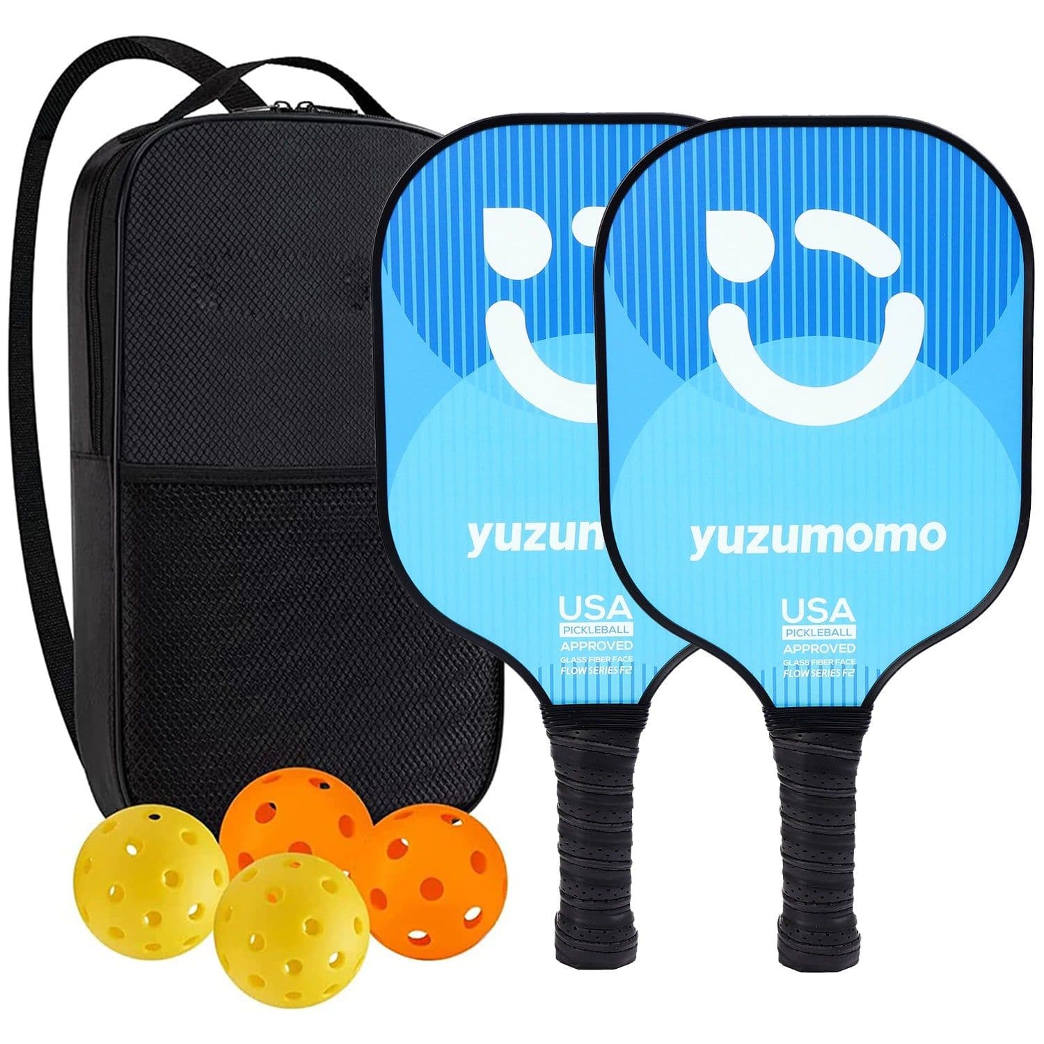 image-Pickleball Paddles USAPA Approved Set Rackets Honeycomb Core 4 Balls Portable Racquet Cover Carrying Bag Gift Kit Indoor Outdoor