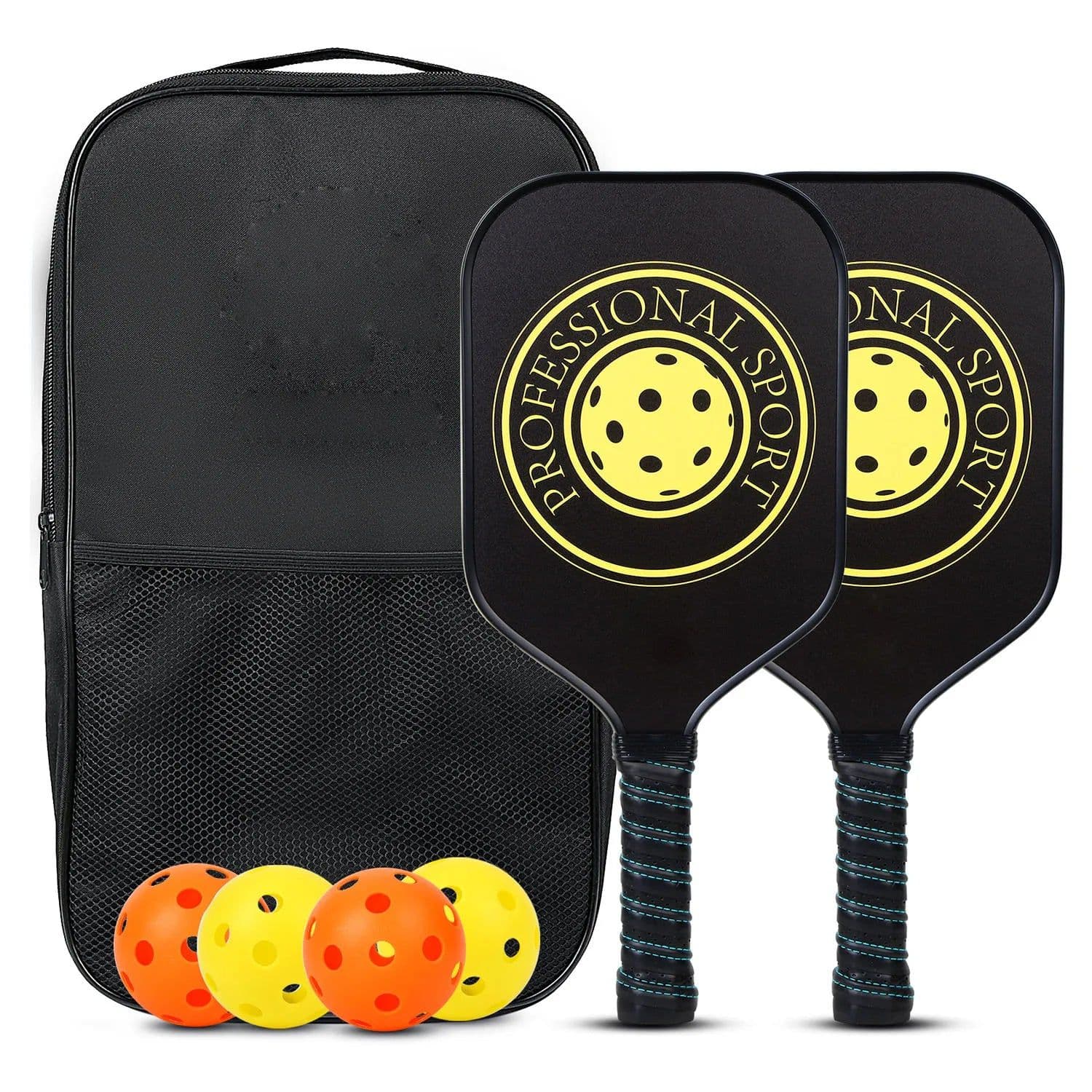 image-Pickleball Paddles USAPA Approved Set Rackets Honeycomb Core 4 Balls Portable Racquet Cover Carrying Bag Gift Kit Indoor Outdoor