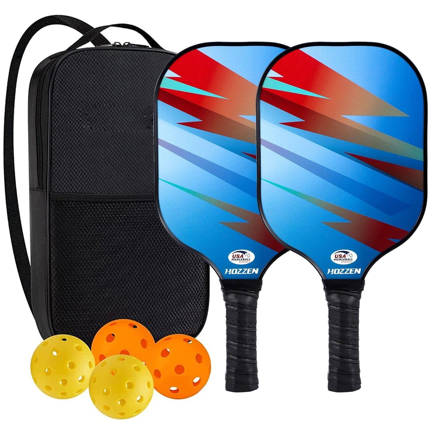 image-Pickleball Paddles USAPA Approved Set Rackets Honeycomb Core 4 Balls Portable Racquet Cover Carrying Bag Gift Kit Indoor Outdoor