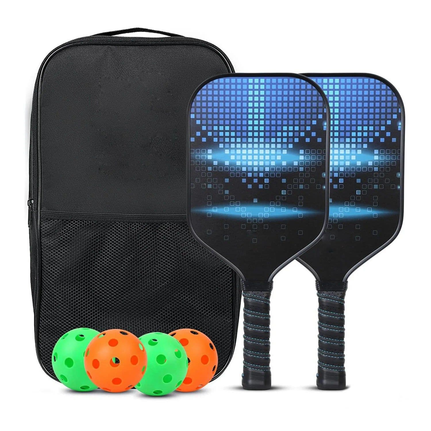 image-Pickleball Paddles USAPA Approved Set Rackets Honeycomb Core 4 Balls Portable Racquet Cover Carrying Bag Gift Kit Indoor Outdoor