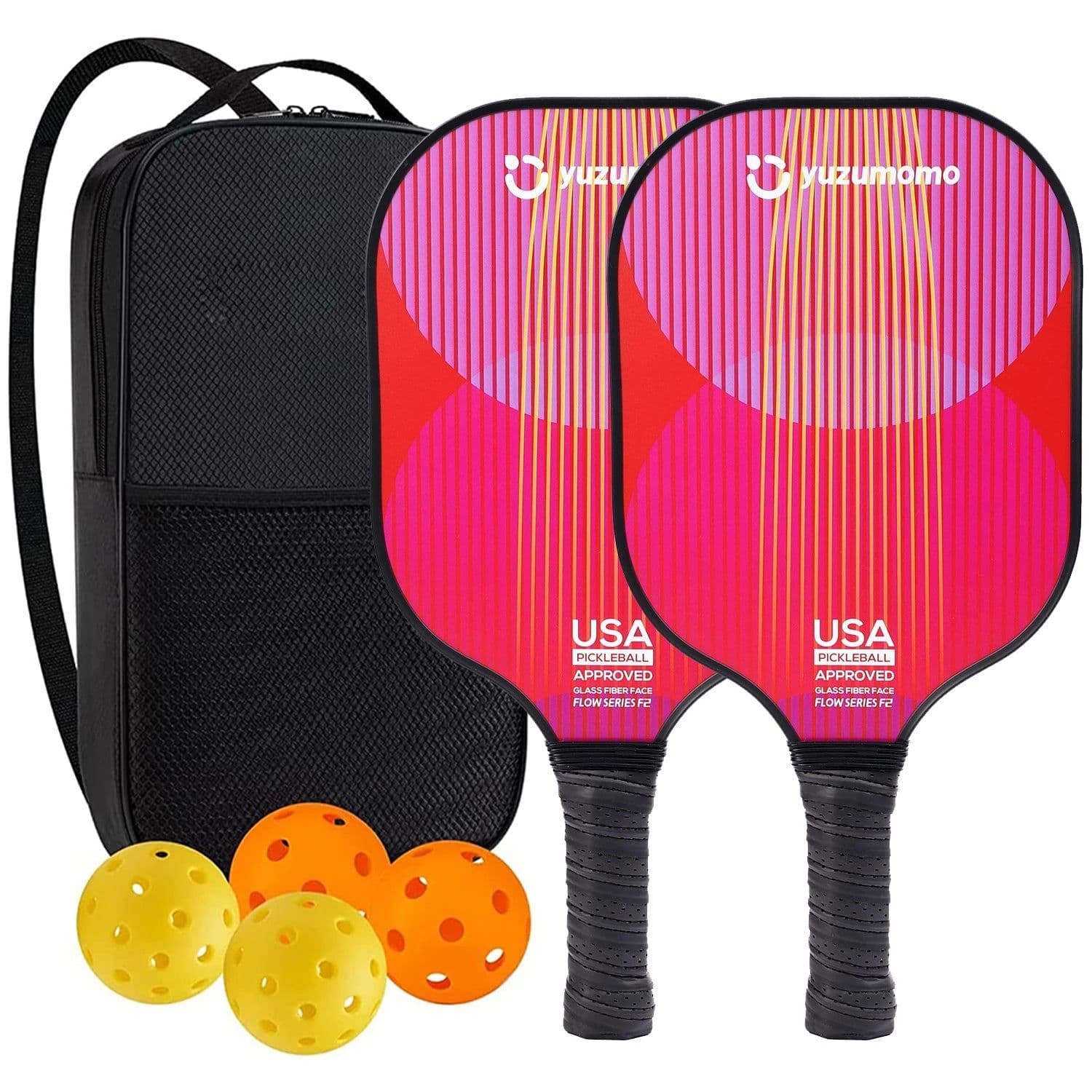 image-Pickleball Paddles USAPA Approved Set Rackets Honeycomb Core 4 Balls Portable Racquet Cover Carrying Bag Gift Kit Indoor Outdoor