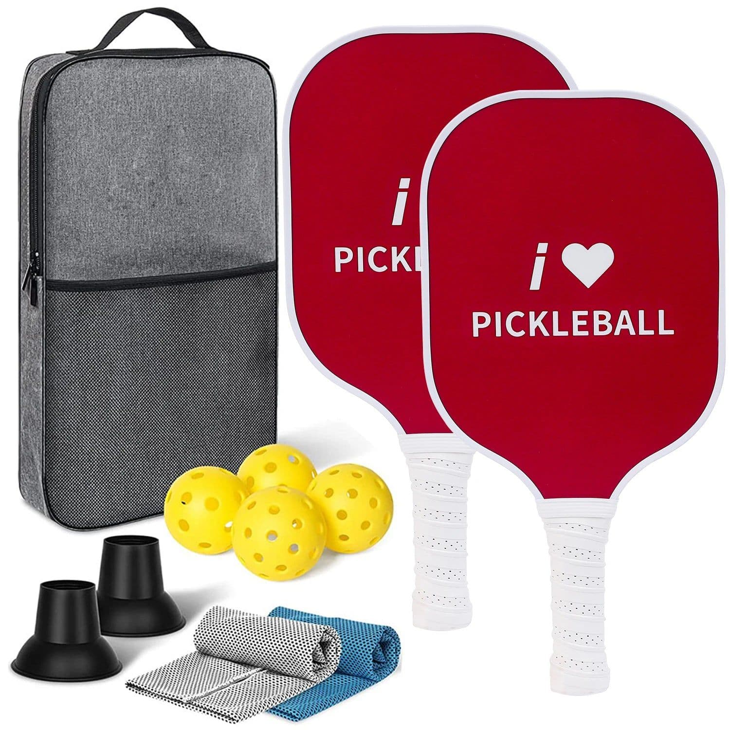 image-Pickleball Paddles USAPA Approved Set Rackets Honeycomb Core 4 Balls Portable Racquet Cover Carrying Bag Gift Kit Indoor Outdoor