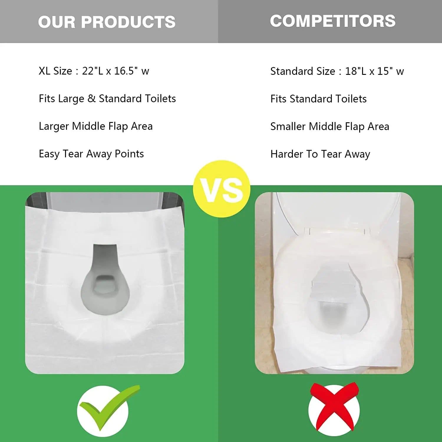 image-50/30/10PCS Disposable Toilet Seat Cover Portable Travel Camping Hotel Bathroom Degradable Waterproof Toilet Mat Accessories
