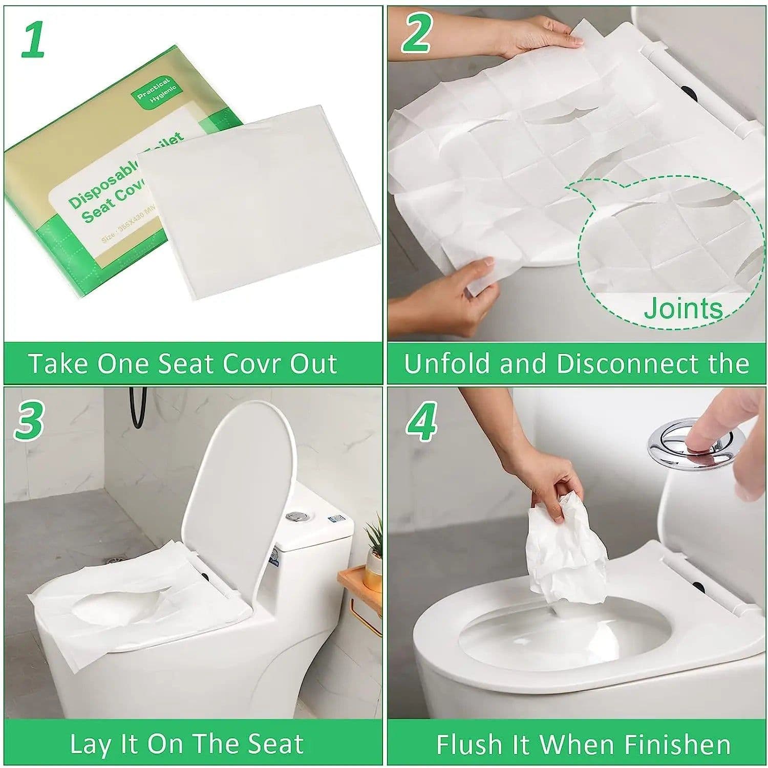 image-50/30/10PCS Disposable Toilet Seat Cover Portable Travel Camping Hotel Bathroom Degradable Waterproof Toilet Mat Accessories