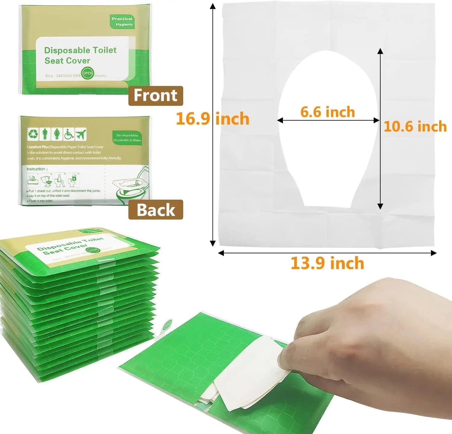 image-50/30/10PCS Disposable Toilet Seat Cover Portable Travel Camping Hotel Bathroom Degradable Waterproof Toilet Mat Accessories