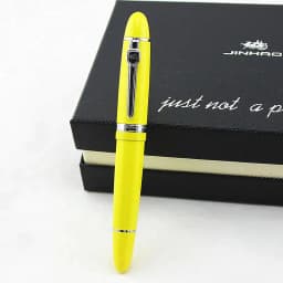 image-Jinhao 159 Luxury yellow and Silver Clip Ballpoint Pen with Velvet bag Free Shipping Rollerball Pens