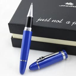 image-Jinhao 159 Luxury yellow and Silver Clip Ballpoint Pen with Velvet bag Free Shipping Rollerball Pens