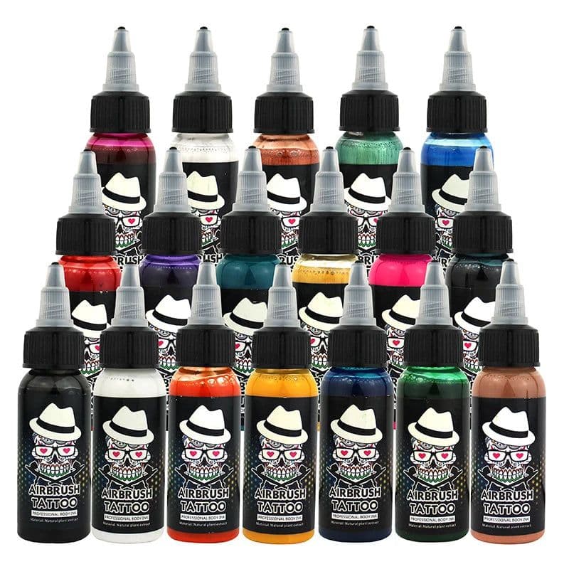 image-OPHIR Body Paint Inks Airbrush Temporary Tattoo Pigment 30ML/Bottle 18 Color Common Ink Pigments for Choosing_ TA053