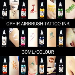 image-OPHIR Body Paint Inks Airbrush Temporary Tattoo Pigment 30ML/Bottle 18 Color Common Ink Pigments for Choosing_ TA053