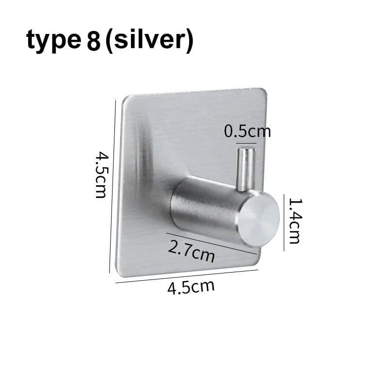 image-silver Black Robe Hook Towel Rails Bar Rack Shelf Tissue Paper Holder Stainless Steel Bathroom Hardware Set Bathroom Accessories