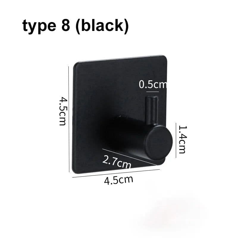 image-silver Black Robe Hook Towel Rails Bar Rack Shelf Tissue Paper Holder Stainless Steel Bathroom Hardware Set Bathroom Accessories