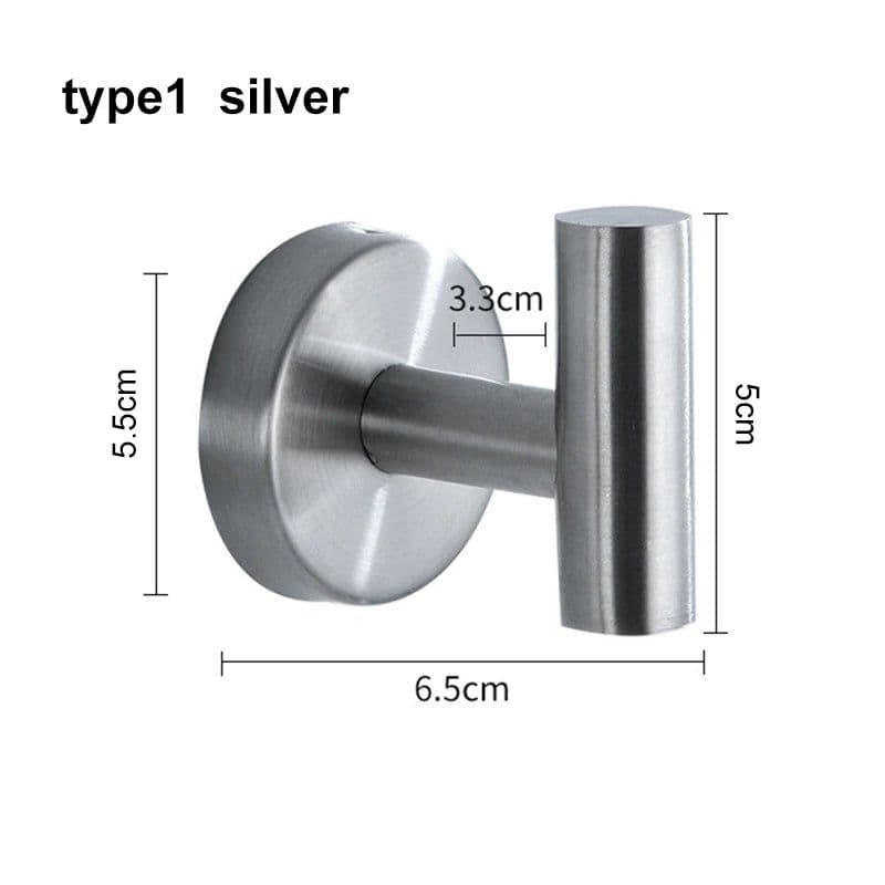 image-silver Black Robe Hook Towel Rails Bar Rack Shelf Tissue Paper Holder Stainless Steel Bathroom Hardware Set Bathroom Accessories