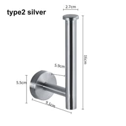 image-silver Black Robe Hook Towel Rails Bar Rack Shelf Tissue Paper Holder Stainless Steel Bathroom Hardware Set Bathroom Accessories