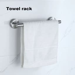 image-silver Black Robe Hook Towel Rails Bar Rack Shelf Tissue Paper Holder Stainless Steel Bathroom Hardware Set Bathroom Accessories