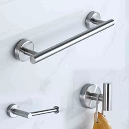 image-silver Black Robe Hook Towel Rails Bar Rack Shelf Tissue Paper Holder Stainless Steel Bathroom Hardware Set Bathroom Accessories