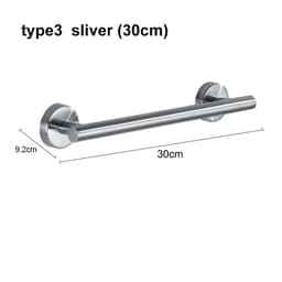 image-silver Black Robe Hook Towel Rails Bar Rack Shelf Tissue Paper Holder Stainless Steel Bathroom Hardware Set Bathroom Accessories